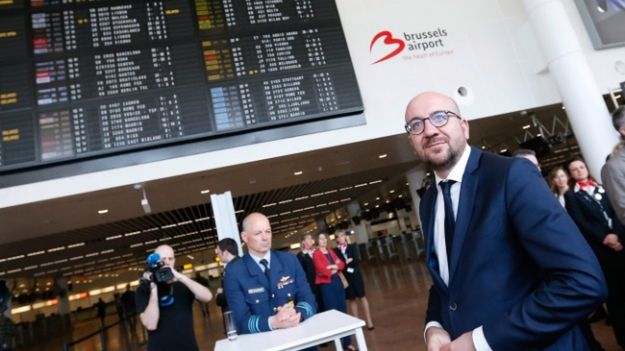 Premier Belgii na otwarciu hali odlotów
