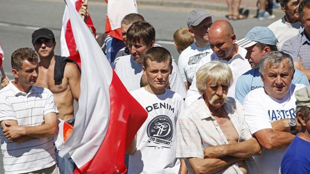 Protest sadowników w miejscowości Kózki w woj. mazowieckim w 2014 r.