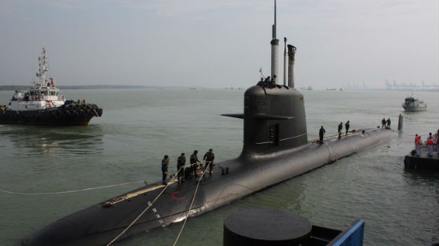 Okręt klasy Scorpene należący do malezyjskiej marynarki wojennej