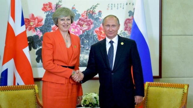 Theresa May i Władimir Putin na szczycie G20