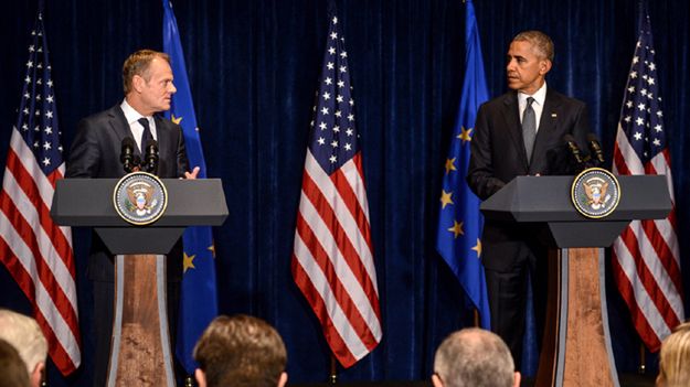 Donald Tusk i Barack Obama na wspólnej konferencji
