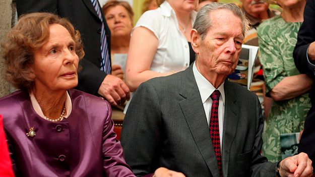 Królowa Anna z mężem królem Michałem I podczas obchodów 60. rocznicy ślubu