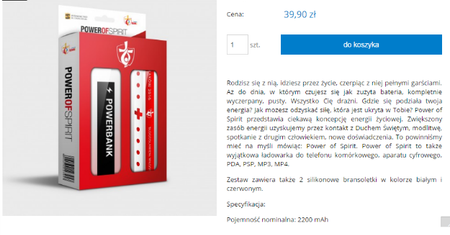 "Power of Spirit" - opis tego produktu ze sklepu ŚDM wprawia w osłupienie