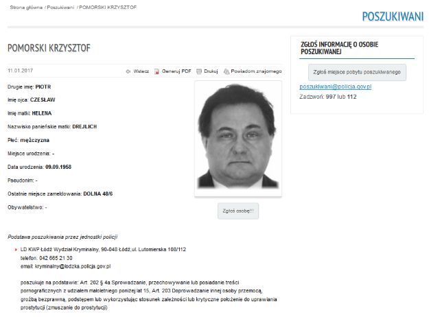 Afera pedofilska. To jego szuka policja