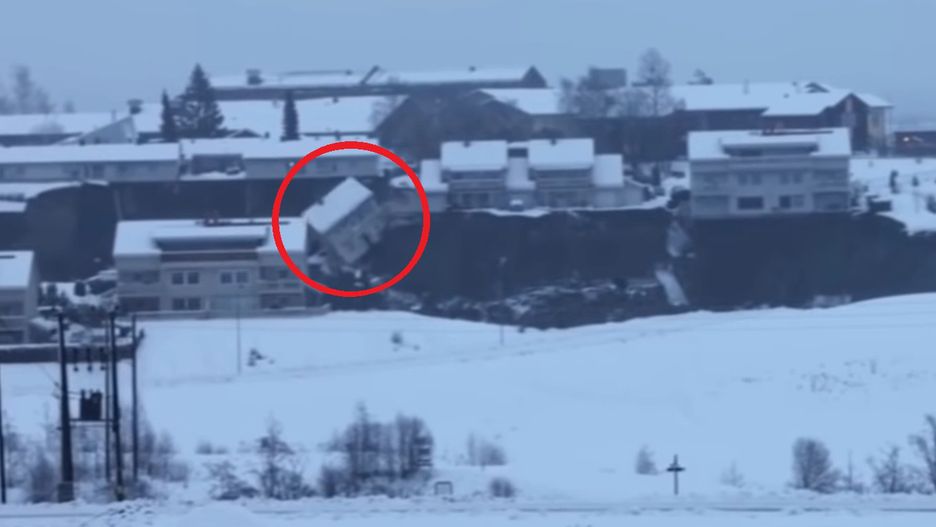 Osunięcie się ziemi w Norwegii - zrzut ekranu