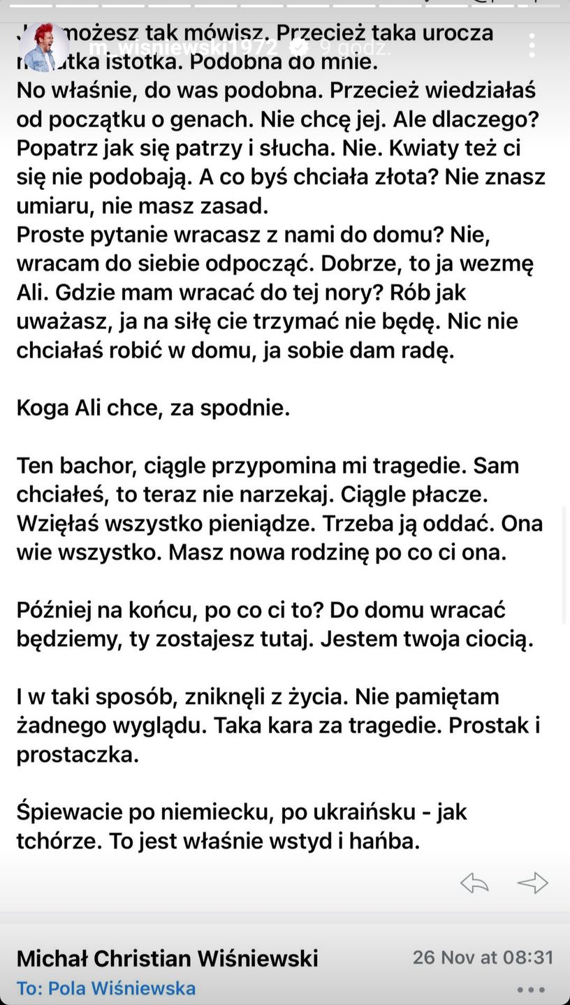 Dziwne maile do Michała Wiśniewskiego