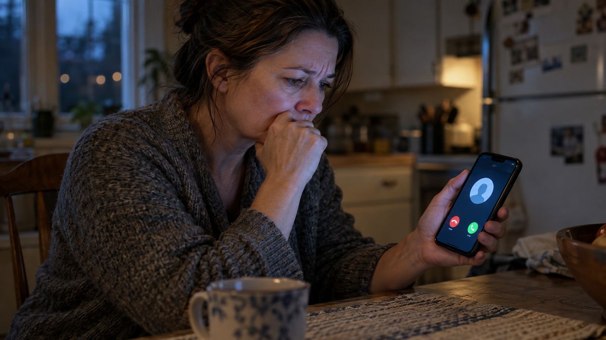 Telefon komórkowy z ostrzeżeniem o oszustwie bankowym