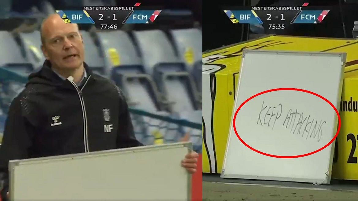  / Na zdjęciu: Niels Frederiksen i jego tablica