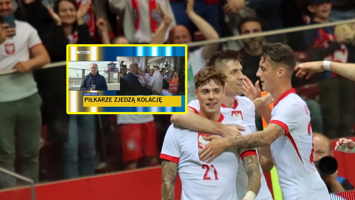 WP SportoweFakty / Mateusz Czarnecki / Facebook / tvn24pl / Na zdjęciu: reprezentanci Polski i pasek informacyjny TVN24