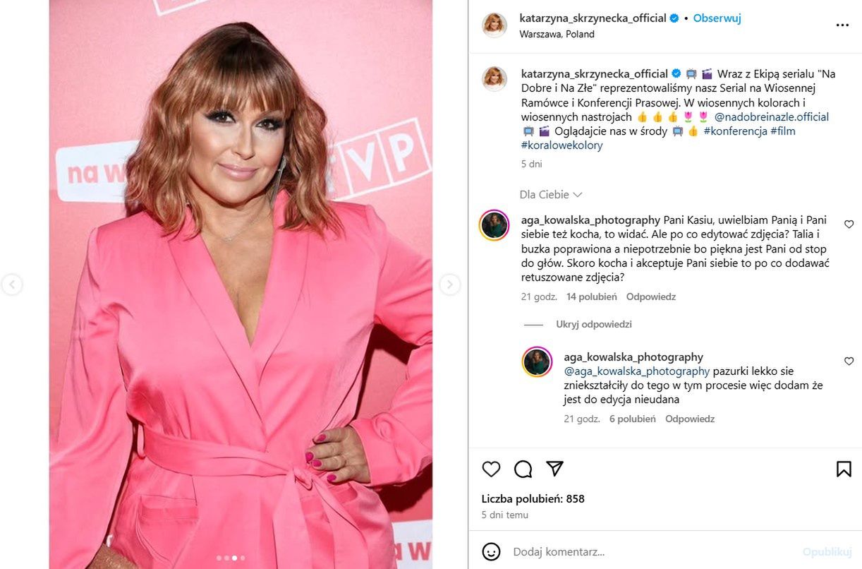 Kasia Skrzynecka retuszuje zdjęcia? Są "dowody"