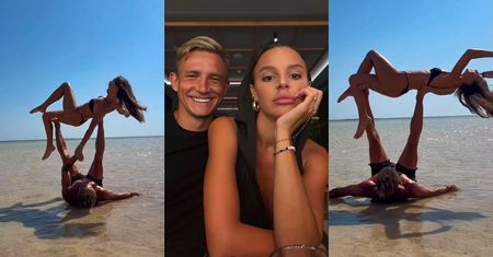 Wysportowani Paulina i Jakub Rzeźniczakowie chwalą się gibkością, robiąc WYGIBASY na egipskiej plaży (ZDJĘCIA)