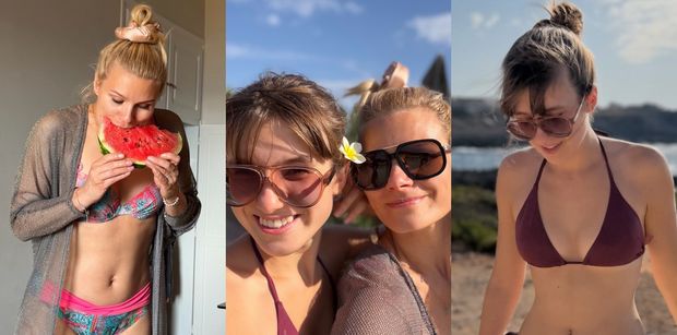 Anna Głogowska i jej 19-letnia córka zafundowały sobie grecką sesję W BIKINI. Tancerka zabrała też... byłego i jego byłą partnerkę. Fajna ekipa? (ZDJĘCIA)