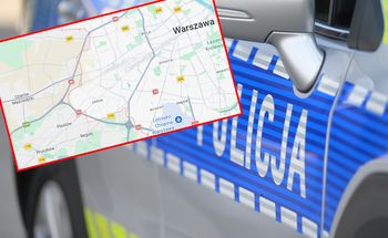 Ogromny zator na A2 koło Warszawy. Auto wpadło w poślizg