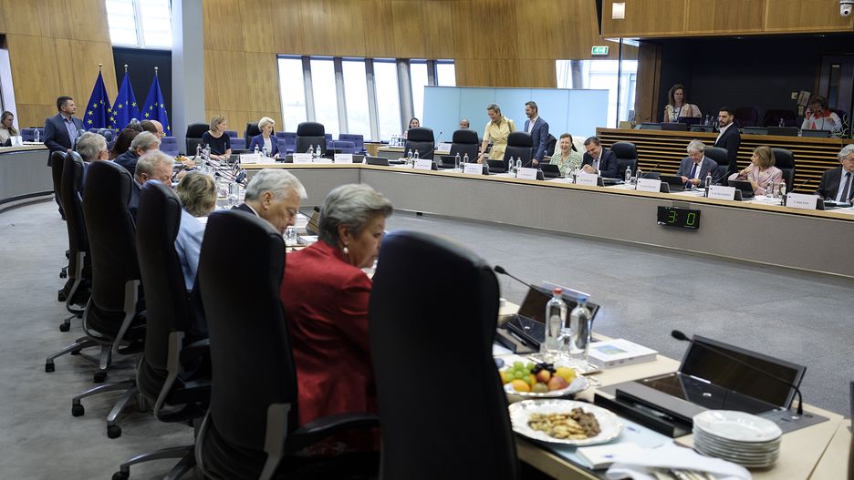 EU Commission College Weekly Meeting
BRUSSELS, BELGIUM - JUNE 7: EU Commissioners attend the college meeting of the EU Commission in the Berlaymont, the EU Commission headquarter on June 7, 2023 in Brussels, Belgium. The European Commission is based in Brussels and embodies the European executive power. Its 27 Commissioners (one per Member State) with varied portfolios are at the initiative of European policies. (Photo by Thierry Monasse/Getty Images)