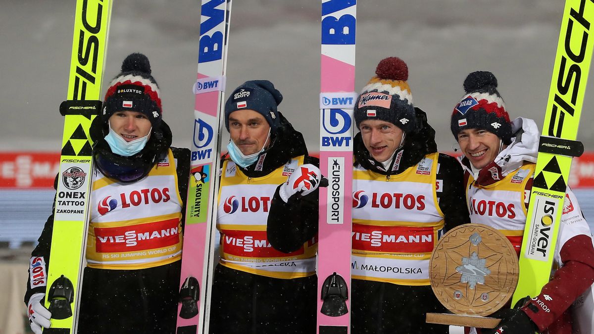 Andrzej Stękała, Piotr Żyła, Dawid Kubacki i Kamil Stoch