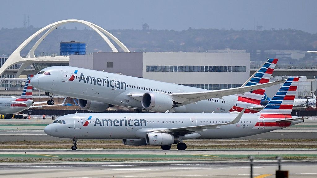 A Boeing 787 Dreamliner operated by American Airlines takes
LOS ANGELES, CALIFORNIA, UNITED STATES - 2026/05/22: A Boeing 787 Dreamliner operated by American Airlines takes off from Los Angeles International Airport in Los Angeles. Major airlines continue to expand long-haul international operations as carriers prepare for increased passenger demand during the summer travel season. (Photo by Weston Hancock/SOPA Images/LightRocket via Getty Images)
SOPA Images
boeing 787 dreamliner, los angeles international airport, dreamliner, los angeles, boeing aircraft, lax