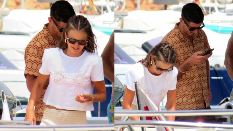 Anna i Robert Lewandowscy na jachcie