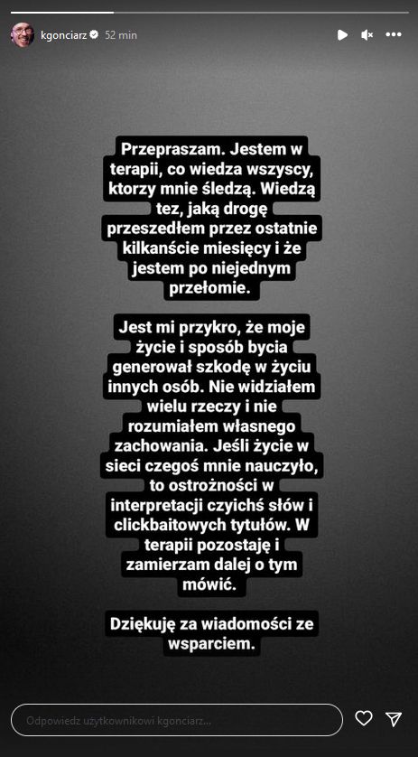 Krzysztof Gonciarz zabiera głos po oskarżeniach byłych partnerek