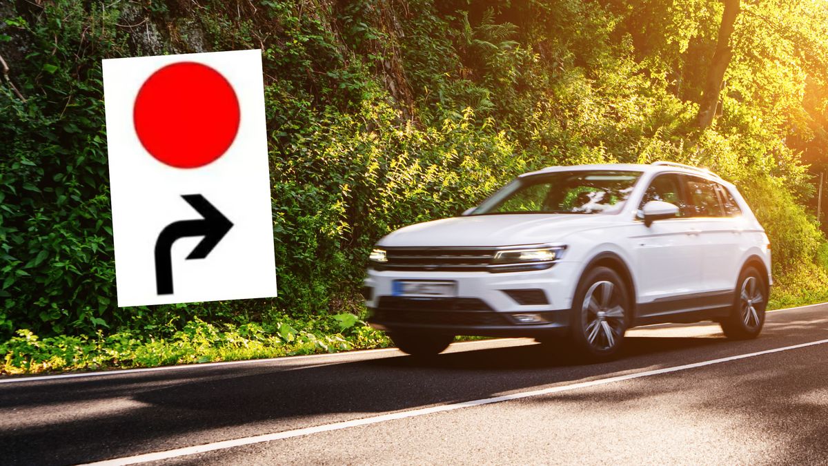 Co oznacza znak drogowy z czerwoną kropką?