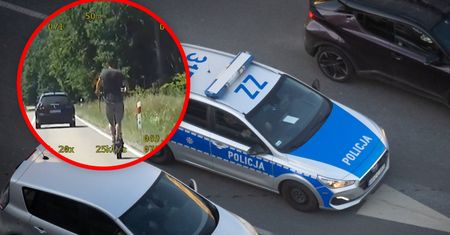 Pędził hulajnogą jak autem. Nie wiedział, że jedzie za nim policja