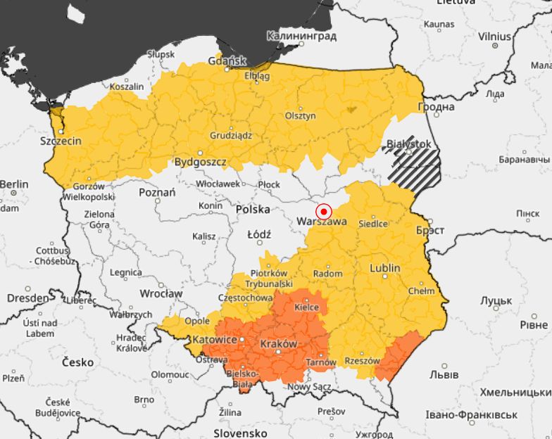 IMGW wydał żółty i pomarańczowy alert przed nawałnicami