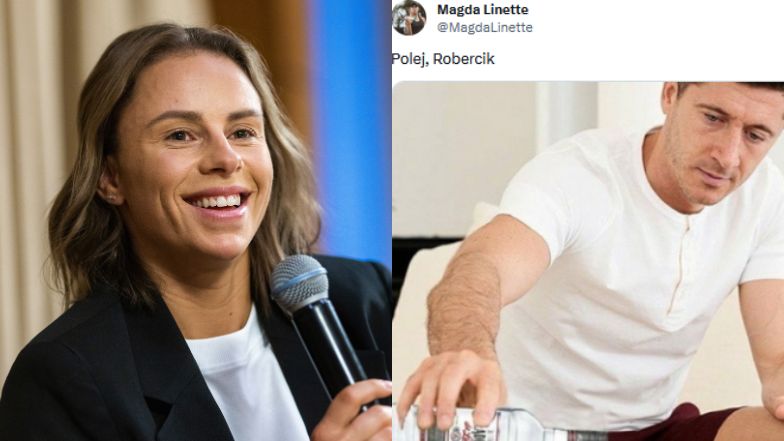 Magda Linette zaczepiła Roberta Lewandowskego. Hit internetu