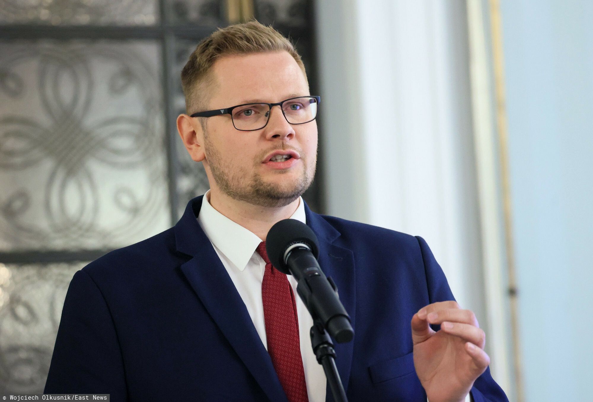 Politycy Suwerennej Polski w sprawie Funduszu Sprawiedliwo?ci
Fot. Wojciech Olkusnik/East News,  Warszawa,  29.05.2024. Sejm. Konferencja prasowa z udzialem politykow Suwerennej Polski pt.: "W sprawie k?amstw o Funduszu Sprawiedliwosci".

N/z: Michal Wos
Wojciech Olkusnik