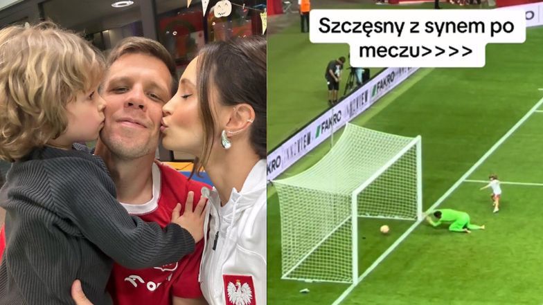 Wojciech Szczęsny trenuje Z SYNEM na Stadionie Narodowym. Internauci oceniają: "Lepszy od Krychowiaka" (WIDEO)