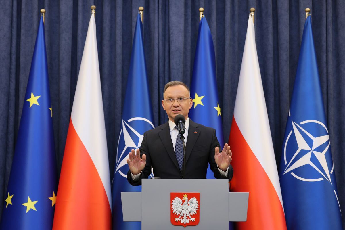 Andrzej Duda podczas po spotkaniu z premierem Donaldem Tuskiem