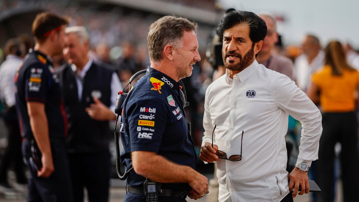 Materiały prasowe / Red Bull / Na zdjęciu: Mohammed ben Sulayem (z prawej) w rozmowie z Christianem Hornerem