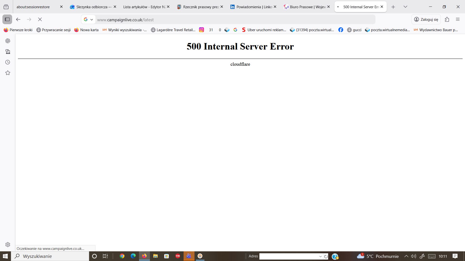 Nie działało wiele stron internetowych. 