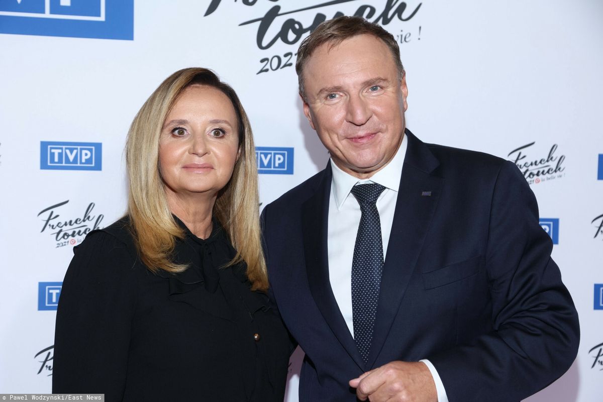 Prezes TVP Jacek Kurski z żoną Joanną 