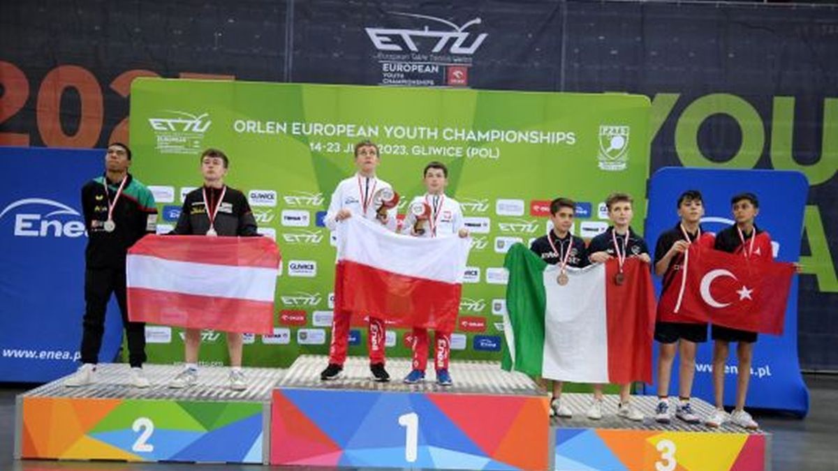 Zdjęcie okładkowe artykułu: Materiały prasowe / PZTS / Na zdjęciu: Mateusz Sakowicz i Patryk Żyworonek na pierwszym miejscu mistrzostw Europy