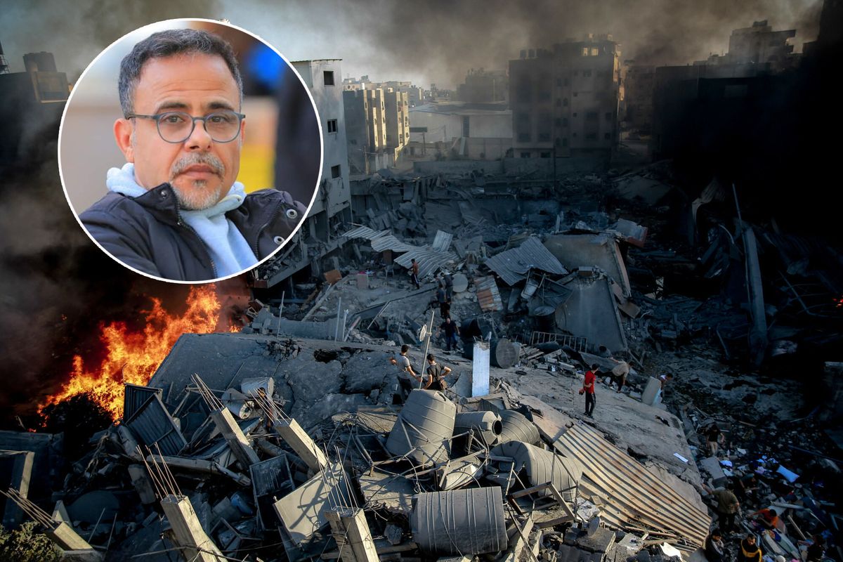  Polskie rodziny utknęły w Strefie Gazy. Na fot. skutki bombardowania miasta i dr Osama Abo Zebida