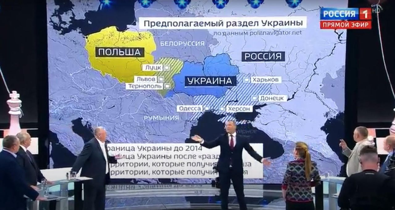 W 2018 r. w programie "60 minut" pokazano, jak mógłby wyglądać rozbiór Ukrainy przez Rosję i Polskę 