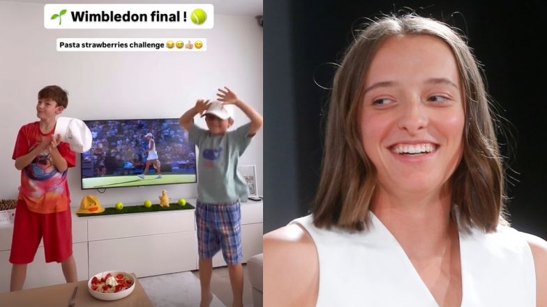 Tak synowie Wima Fissette'a cieszą się z wygranej Igi Świątek