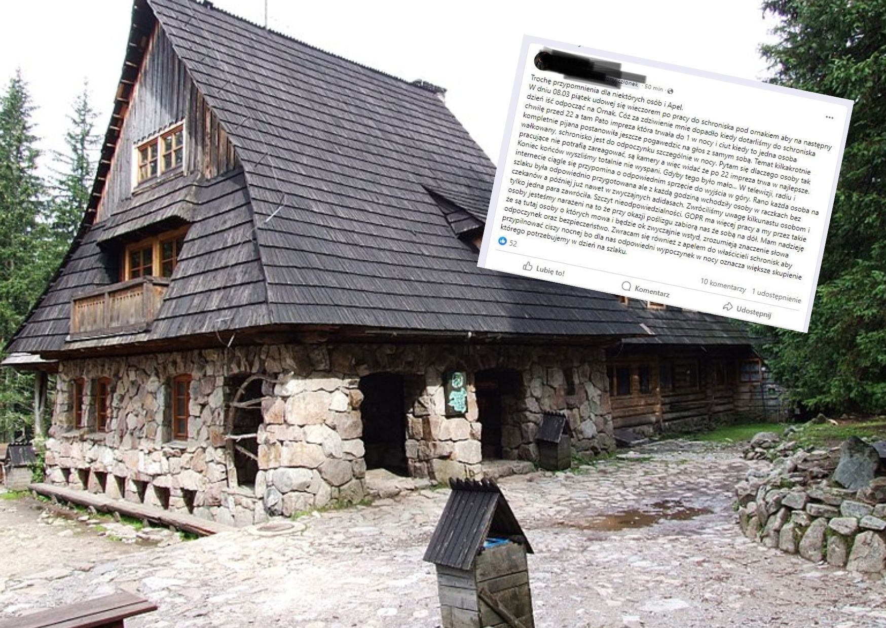 Turysta opisał swój pobyt w schronisku pod Ornakiem. Obsługa zabrała głos
