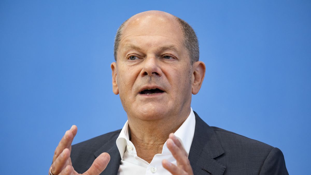 German Chancellor Olaf Scholz holds a press conference at the Bundespressekonferenz in Berlin, Germany on August 11, 2022. (Photo by Emmanuele Contini/NurPhoto via Getty Images)