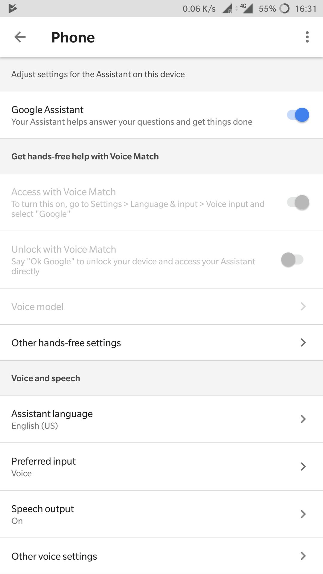 Problemy z ustawieniami głosowego wyszukiwania w OnePlusie 5, źródło: reddit
