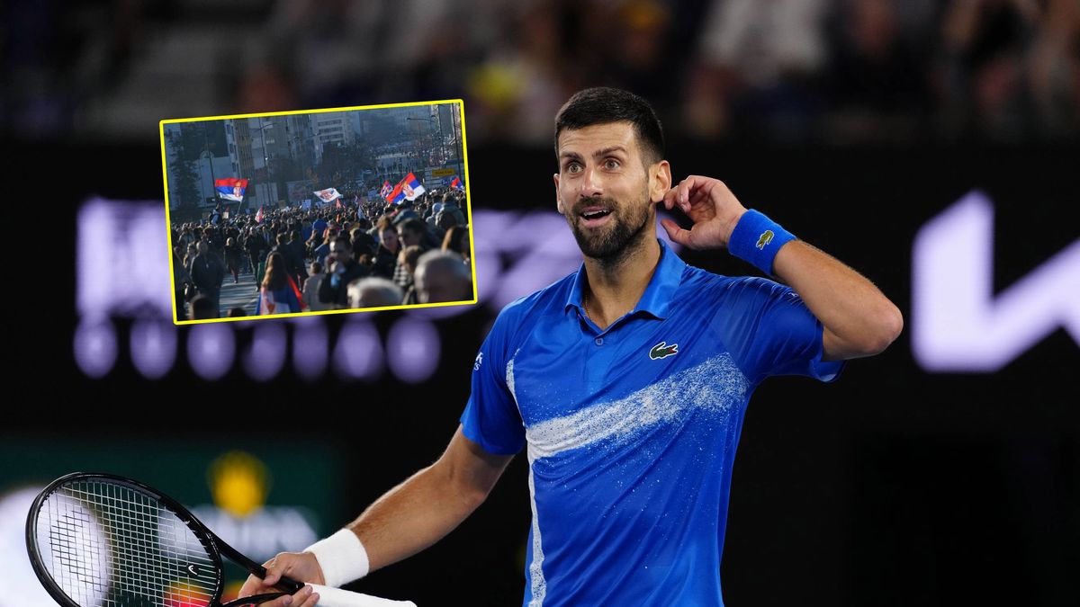 Getty Images / Fred Lee oraz Amir Hamzagic/Anadolu / Na zdjęciu: Novak Djoković i protesty w Serbii