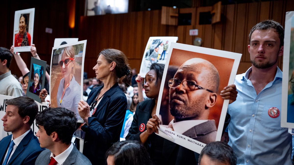 Boeing CEO Dave Calhoun Testifies In Senate Hearing
WASHINGTON, DC - JUNE 18: Zipporah Kuria (C) becomes emotional as she holds a photograph of her father Joseph Kuria Waithaka and stands with other family members of those killed in the Ethiopian Airlines Flight 302 and Lion Air Flight 610 as Boeing CEO Dave Calhoun appears before a Senate Homeland Security and Governmental Affairs Investigations Subcommittee hearing on Boeing's broken safety culture on Capitol Hill on June 18, 2024 in Washington, DC. Calhoun says he is "here to take responsibility" as he testifies before the Senate to discuss ongoing quality and safety issues after a new 737 Max 9 airplane's door panel blew out mid-flight during an Alaska Airlines flight in January. (Photo by Andrew Harnik/Getty Images)
Andrew Harnik