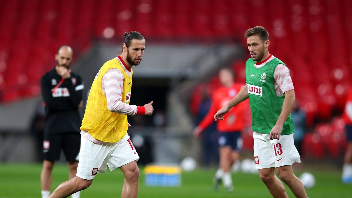 PAP/EPA / Catherine Ivill / Na zdjęciu: Grzegorz Krychowiak i Maciej Rybus