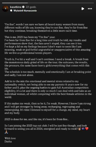 Na zdjęciu: wpis Darii Kasatkiny