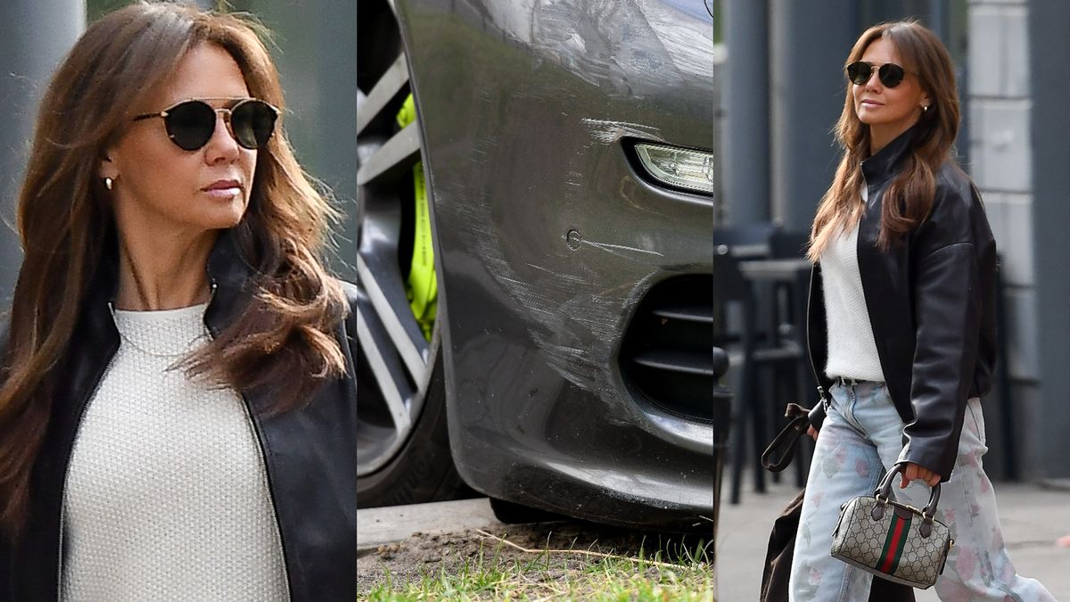 Kinga Rusin z torebką za 7 tysięcy w dłoni pędzi do restauracji. Potem wsiadła do zarysowanego Porsche za 300 tysięcy (ZDJĘCIA)