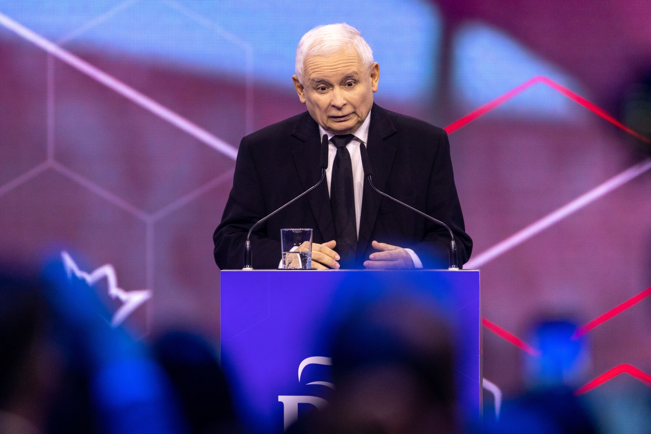 Jaroslaw Kaczynski  leader of ruling party Law and Justice during the second day of the program convention in Warsaw, Poland, on May 14, 2023
NO SALES POLAND (Photo by Andrzej Iwanczuk/NurPhoto via Getty Images)