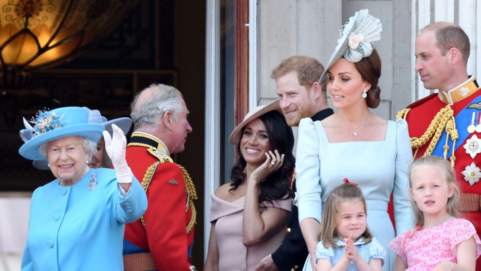 Trooping The Colour 2018LONDON, ENGLAND - JUNE 09:  Queen Elizabeth II, Prince Charles, Prince of Wales, Meghan, Duchess of Sussex, Prince Harry, Duke of Sussex, Catherine, Duchess of Cambridge, Prince William, Duke of Cambridge, Princess Charlotte of Cambridge, Savannah Phillips and Prince George of Cambridge on the balcony of Buckingham Palaceduring Trooping The Colour 2018 at The Mall on June 9, 2018 in London, England. The annual ceremony involving over 1400 guardsmen and cavalry, is believed to have first been performed during the reign of King Charles II. The parade marks the official birthday of the Sovereign, even though the Queen's actual birthday is on April 21st.  (Photo by Karwai Tang/WireImage)Karwai TangSavannah Phillips, Prince George of Cambridge, Princess Charlotte of Cambridge, Catherine, Duchess of Cambridge, Prince William, Duke of Cambridge, Prince Charles, Prince of Wales, Prince Harry, Duke of Sussex, Meghan, Duchess of Sussex, Queen Elizabeth II, Arts Culture and Entertainment, Royalty, Human Interest, London, FeedRouted_Global, topix, bestof