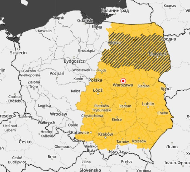 Ostrzeżenia przed marznącymi opadami