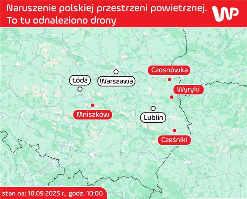 Tu spadły drony