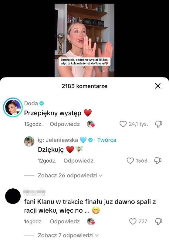 Maria Jeleniewska polubiła komentarz wyśmiewający Kaczorowską