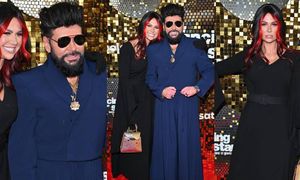 Rutkowscy dalej w halloweenowych nastrojach: Maja niczym wampirzyca w czarno-czerwonych włosach i Krzysztof w granatowym wdzianku